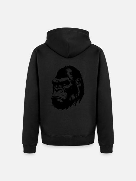 Gorilla Symbol Silhouette - Unisex Premium Bio Zip Hoodie - Schwarz