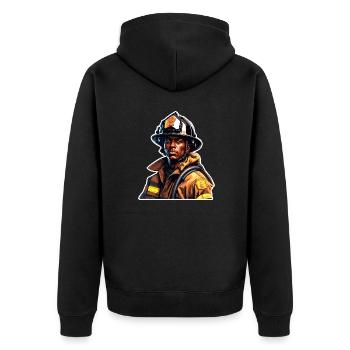 Pompier/Incendie/Incendie/Extinction/Héros - Veste à capuche bio Premium Unisexe - noir - Dos - Nico (187cm)