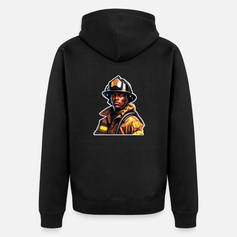 Firefighter / Fire / Fire / Extinguish / Hero - Unisex Premium Organic Zip Hoodie - black