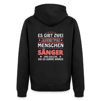 Cadeau chanteur - deux types de... design - Veste à capuche bio Premium Unisexe - noir - Dos - Nico (187cm)