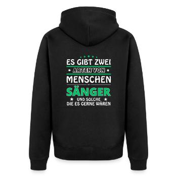 Cadeau Chanteur - Deux Types de... Concevoir - Veste à capuche bio Premium Unisexe - noir - Dos - Nico (187cm)