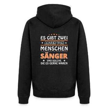Cadeau Chanteur - Deux Types de... Concevoir - Veste à capuche bio Premium Unisexe - noir - Dos - Nico (187cm)
