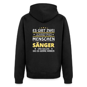 Cadeau Chanteur - Deux Types de... Concevoir - Veste à capuche bio Premium Unisexe - noir - Dos - Nico (187cm)