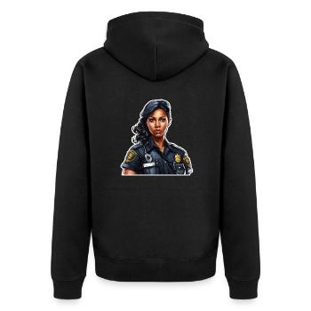 Police / Operations / Profession / Job / Emergency Forces - Unisex Premium Organic Zip Hoodie - black - Back - Nico (187cm)