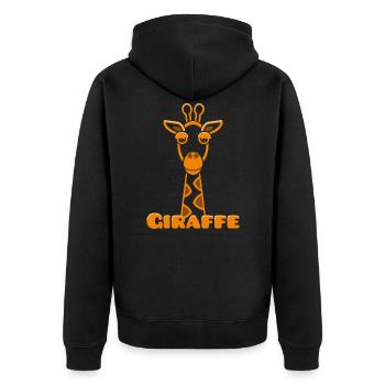 Giraffe - Unisex Premium Bio Zip Hoodie - Schwarz - Hinten - Nico (187cm)