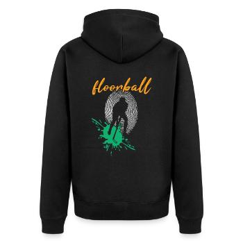 Floorball Floorball FLOORBALL PLAYER Floorballer - Unisex Premium Organic Zip Hoodie - black - Back - Nico (187cm)