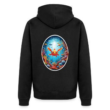 Animaux marins-Poissons - Veste à capuche bio Premium Unisexe - noir - Dos - Nico (187cm)