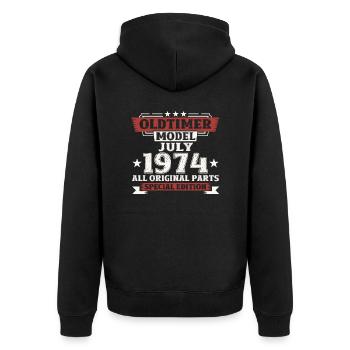 50th Birthday Classic Car July 1974 Vintage 1974 - Unisex Premium Organic Zip Hoodie - black - Back - Nico (187cm)