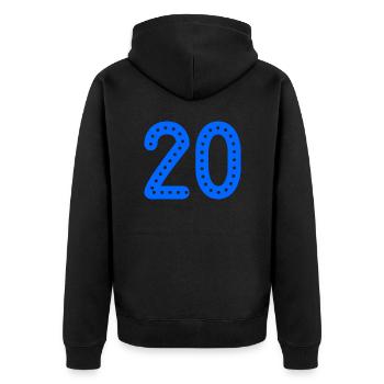 20. 20 ANS. 20e ANNIVERSAIRE. ANNIVERSAIRE 20 ANS. - Veste à capuche bio Premium Unisexe - noir - Dos - Nico (187cm)