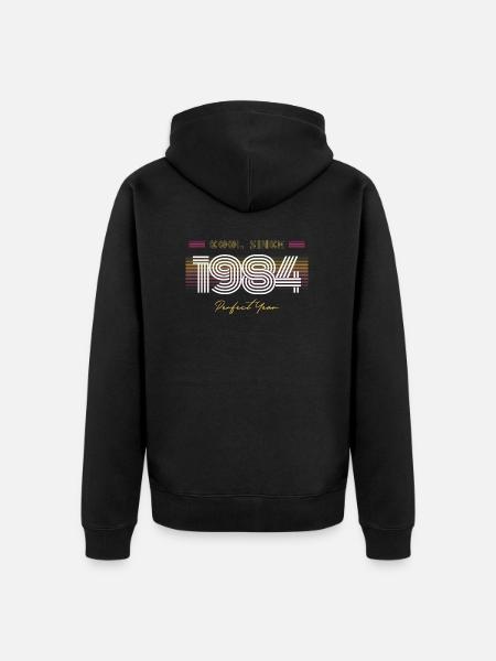 Birthday Cool since 1984 - Unisex Premium Organic Zip Hoodie - black
