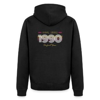 Birthday Cool depuis 1990 - Veste à capuche bio Premium Unisexe - noir - Dos - Nico (187cm)