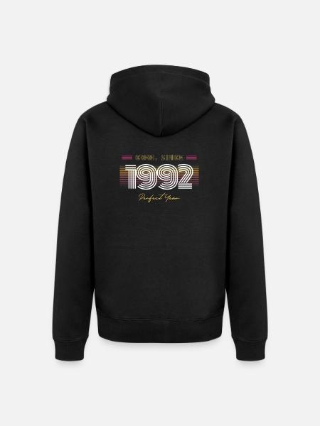 Birthday Cool since 1992 - Unisex Premium Organic Zip Hoodie - black