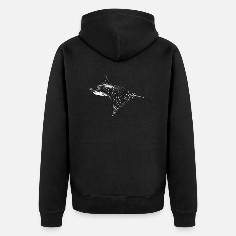 Poisson raie Galapagos - Veste à capuche bio Premium Unisexe - noir
