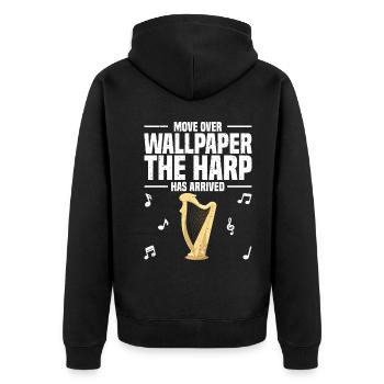 Harfe Musikinstrument Harfenist Orchester Geschenk - Unisex Premium Bio Zip Hoodie - Schwarz - Hinten - Nico (187cm)