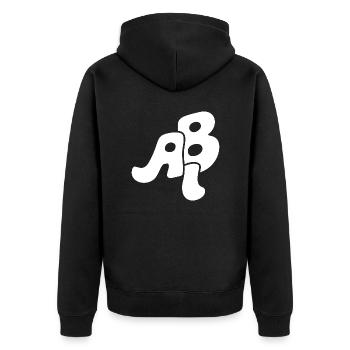 Abi - Abitur - Geschenk - Unisex Premium Bio Zip Hoodie - Schwarz - Hinten - Nico (187cm)