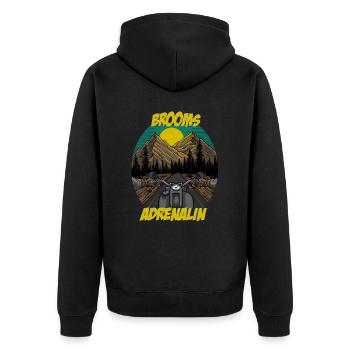 Motorcycle Adrenaline - Unisex Premium Organic Zip Hoodie - black - Back - Nico (187cm)