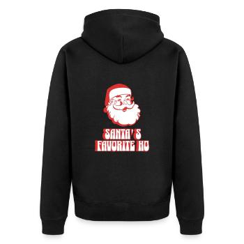 Père Noël rétro amusant - Le Ho préféré du Père Noël - Veste à capuche bio Premium Unisexe - noir - Dos - Nico (187cm)