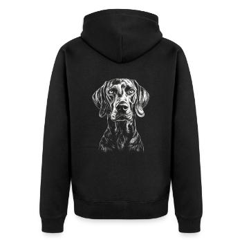 Weimaraner Portrait Hunting Dog Hunting Dogs Dogs - Unisex Premium Organic Zip Hoodie - black - Back - Nico (187cm)