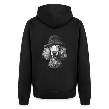 Poodle Large Poodle Hat Hat Dog Dog King Poodle - Unisex Premium Organic Zip Hoodie - black - Back - Nico (187cm)