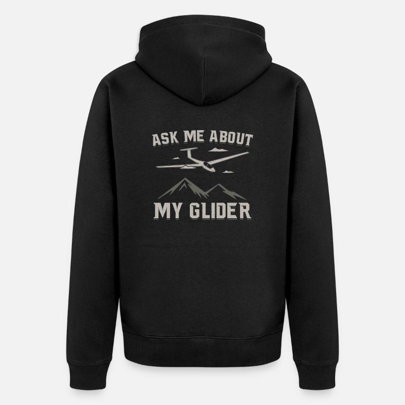 Demandez-moi mon planeur Idée cadeau - Veste à capuche bio Premium Unisexe - noir