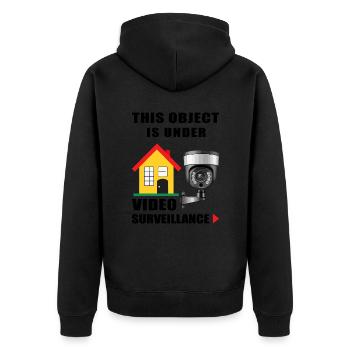 Object monitoring - Unisex Premium Organic Zip Hoodie - black - Back - Nico (187cm)