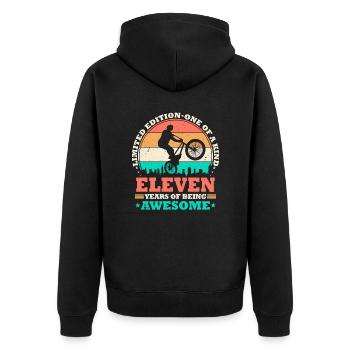 11 Anniversaire Bmx Bike 11 ans Cadeau - Veste à capuche bio Premium Unisexe - noir - Dos - Nico (187cm)