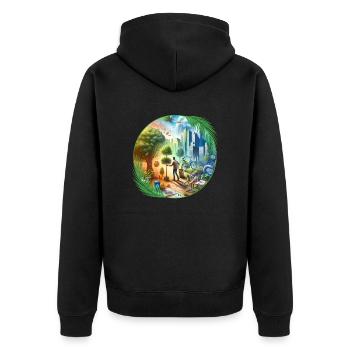 Écologie dans la ville - Veste à capuche bio Premium Unisexe - noir - Dos - Nico (187cm)