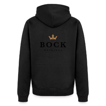 Bock - Unisex Premium Bio Zip Hoodie - Schwarz - Hinten - Nico (187cm)