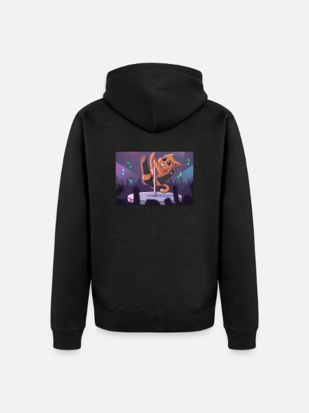 Tanzende Katze - Unisex Premium Bio Zip Hoodie - Schwarz