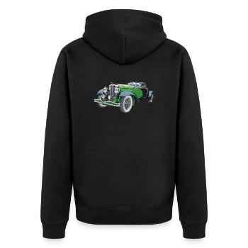 Duesenberg speedster 1931 - Unisex Premium Organic Zip Hoodie - black - Back - Nico (187cm)