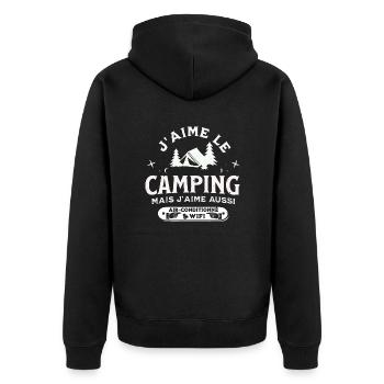 J aime le camping mais j aime aussi la WIFI - Veste à capuche bio Premium Unisexe - noir - Dos - Nico (187cm)