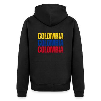 Drapeau de la Colombie, fierté colombienne - Veste à capuche bio Premium Unisexe - noir - Dos - Nico (187cm)