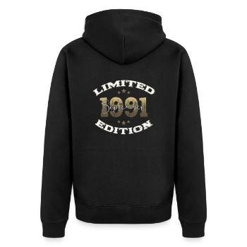 33rd Birthday Original September 1991 Volume 91 - Unisex Premium Organic Zip Hoodie - black - Back - Nico (187cm)