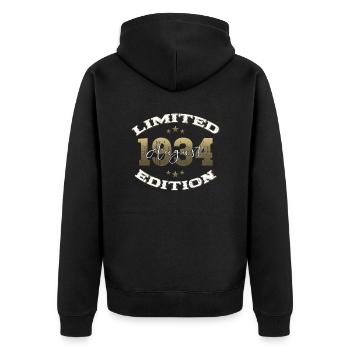90th Birthday Original August 1934 Born 1934 - Unisex Premium Organic Zip Hoodie - black - Back - Nico (187cm)