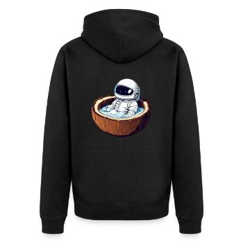 Un astronaute baigne dans la noix de - Drôle - Veste à capuche bio Premium Unisexe - noir - Dos - Nico (187cm)