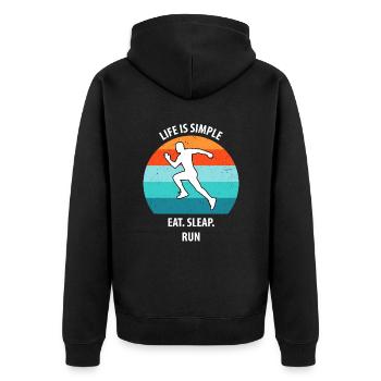 Faire du jogging - Veste à capuche bio Premium Unisexe - noir - Dos - Nico (187cm)