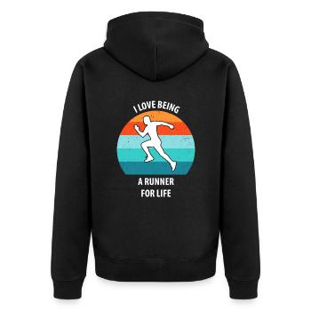Faire du jogging - Veste à capuche bio Premium Unisexe - noir - Dos - Nico (187cm)