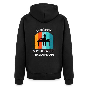 Physiotherapist Humorous Gift Saying Funny - Unisex Premium Organic Zip Hoodie - black - Back - Nico (187cm)