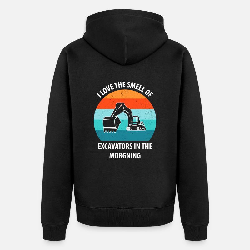 Bagger Baggerfahrer Baggerwagen - Unisex Premium Bio Zip Hoodie - Schwarz