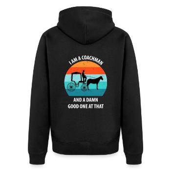 Calèche de cocher Calèche tirée par des chevaux Calèche - Veste à capuche bio Premium Unisexe - noir - Dos - Nico (187cm)