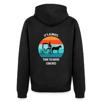 Calèche de cocher Calèche tirée par des chevaux Calèche - Veste à capuche bio Premium Unisexe - noir - Dos - Nico (187cm)