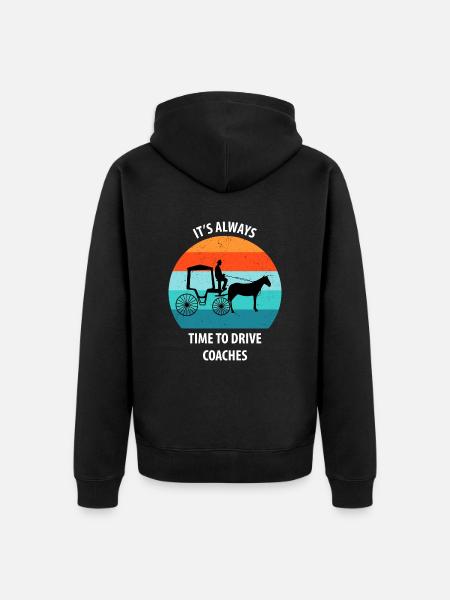Kutscher Kutsche Pferdekutscher Kutschieren - Unisex Premium Bio Zip Hoodie - Schwarz