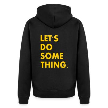 let's do something - Veste à capuche bio Premium Unisexe - noir - Dos - Nico (187cm)