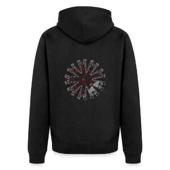 Sternmotor - Unisex Premium Bio Zip Hoodie - Schwarz - Hinten - Nico (187cm)