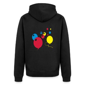Lüftballons - Unisex Premium Bio Zip Hoodie - Schwarz - Hinten - Nico (187cm)