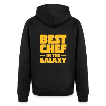Best Chef In The Galaxy - Unisex Premium Bio Zip Hoodie - Schwarz - Hinten - Nico (187cm)