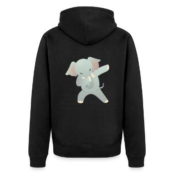 Elephant Dab Dance - Cool Gift - Veste à capuche bio Premium Unisexe - noir - Dos - Nico (187cm)