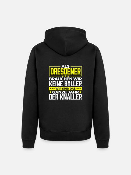 DRESDENER - Böller - Unisex Premium Bio Zip Hoodie - Schwarz