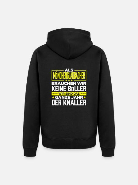 MÖNCHENGLADBACHER- Böller - Unisex Premium Bio Zip Hoodie - Schwarz