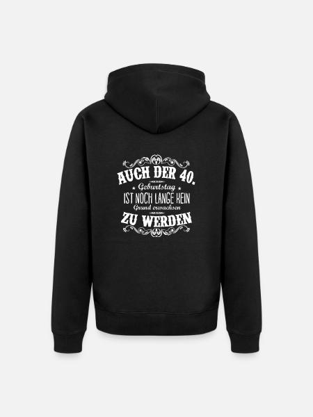 40ter Geburtstag - Unisex Premium Bio Zip Hoodie - Schwarz